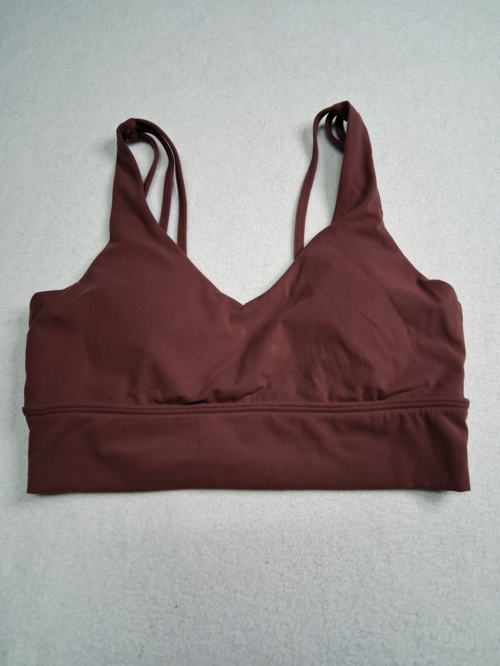 BuffBunny Brown V-Neck Bralette with Double Straps